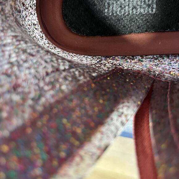 Melissa Nancy Women’s Boots 7 Vegan Glitter GoGo Rain Platform Block Heel *Read* - Picture 6 of 12